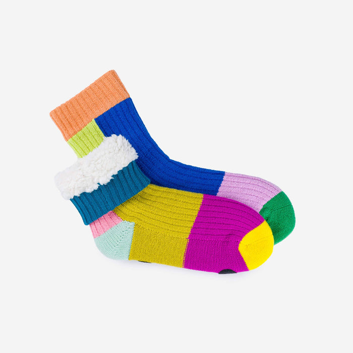 Mismatch House Socks - Rainbow, L/XL