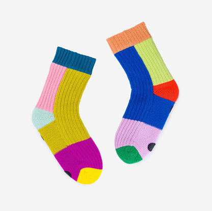 Mismatch House Socks - Rainbow, L/XL