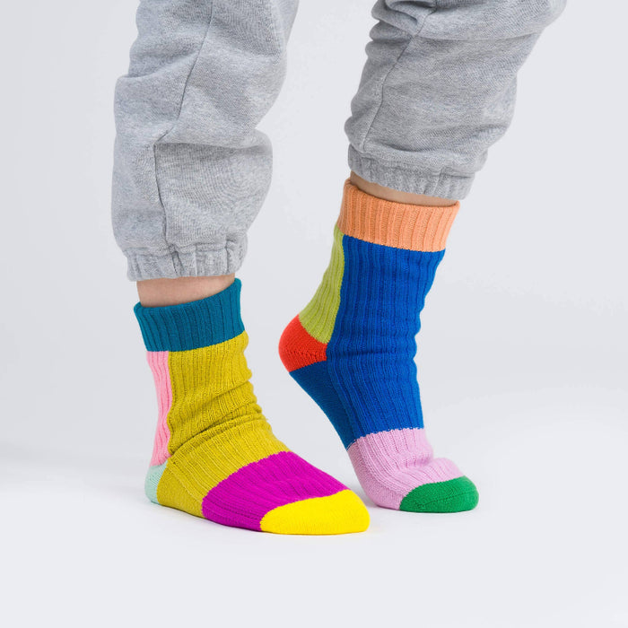Mismatch House Socks - Rainbow, L/XL