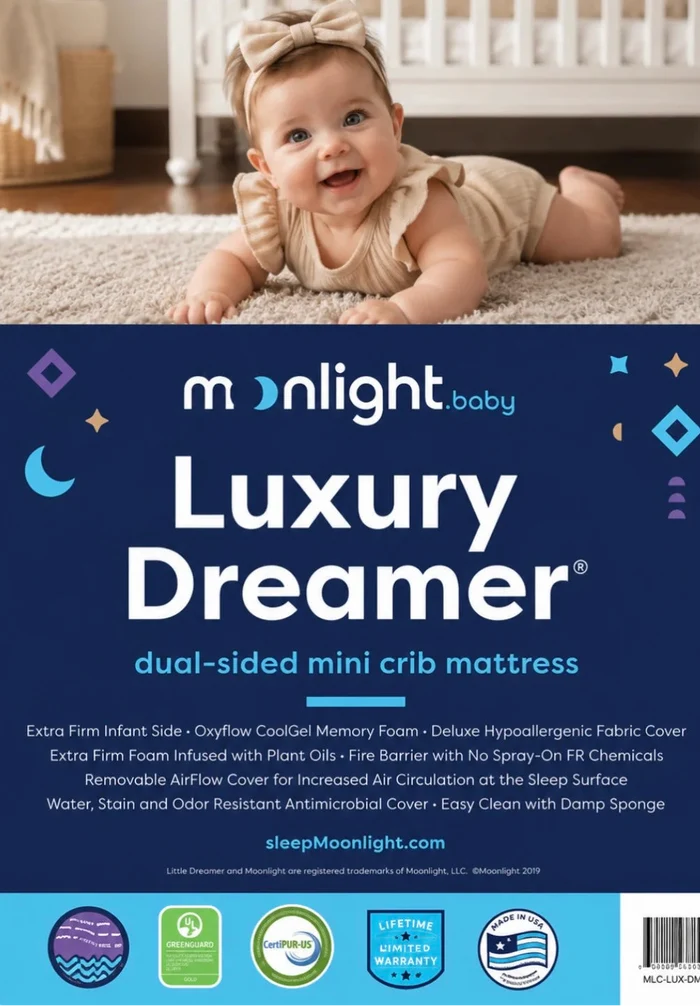 Moonlight Luxury Dreamer Crib Mattress w/ Breathable Cover