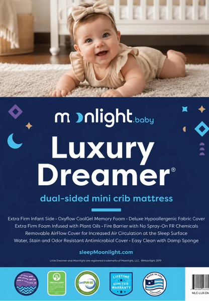 Moonlight Luxury Dreamer Crib Mattress w/ Breathable Cover