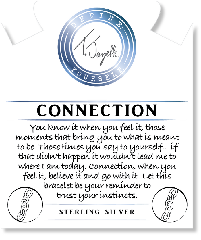 Moonstone Stone Bracelet with Connection Sterling Silver Charm