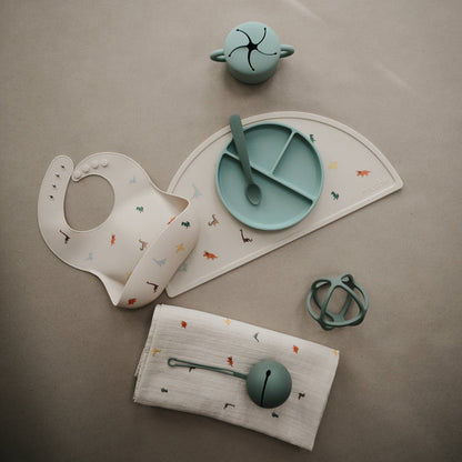 Mushie Muslin Organic Cotton Swaddle Blanket - Dinosaurs