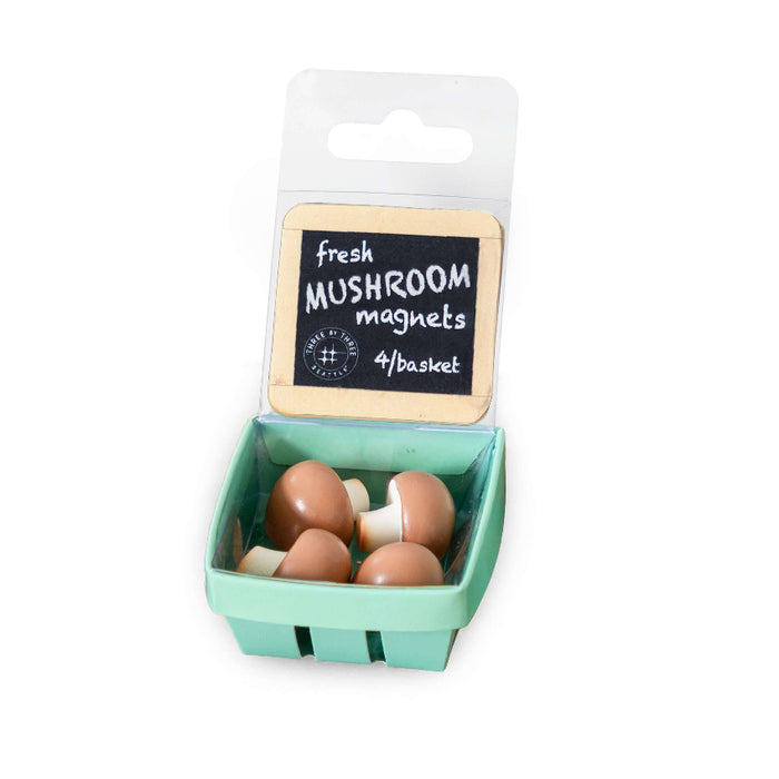 Mushroom Magnets In Basket - Three by Three Seattle