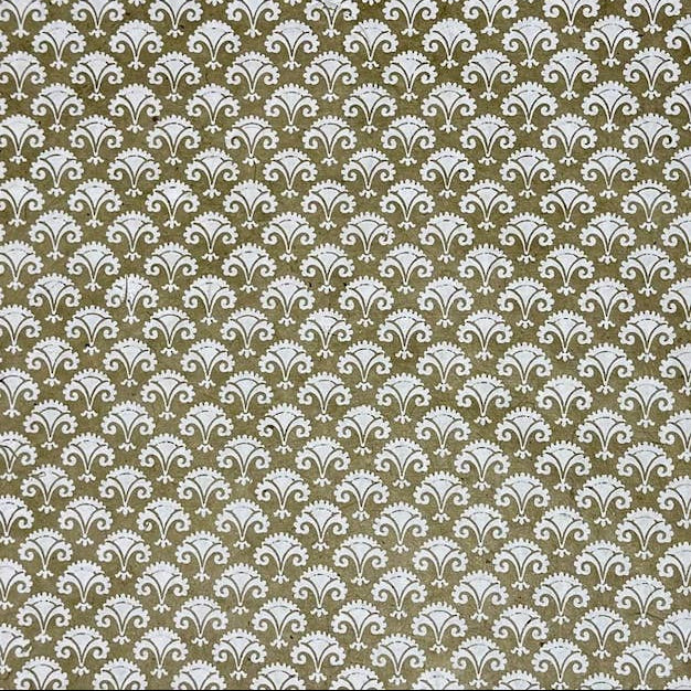 Nepali Paper Wrap Sheet - Olive Scallops