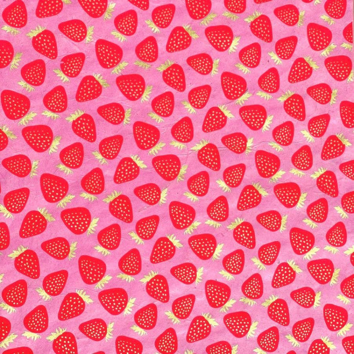 Nepali Paper Wrap Sheet - Pink Strawberry