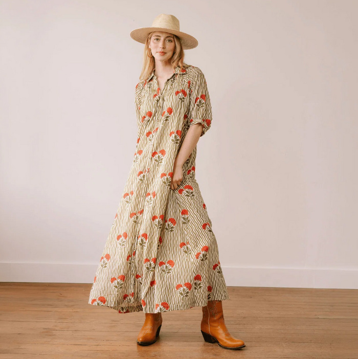 Oasis Wavy Stripe Maxi Dress Dresses in S at Wrapsody