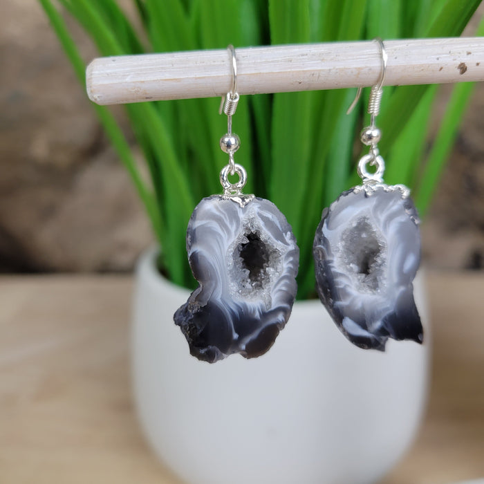 Oco Geode Slice Earrings-Plated and non-plated