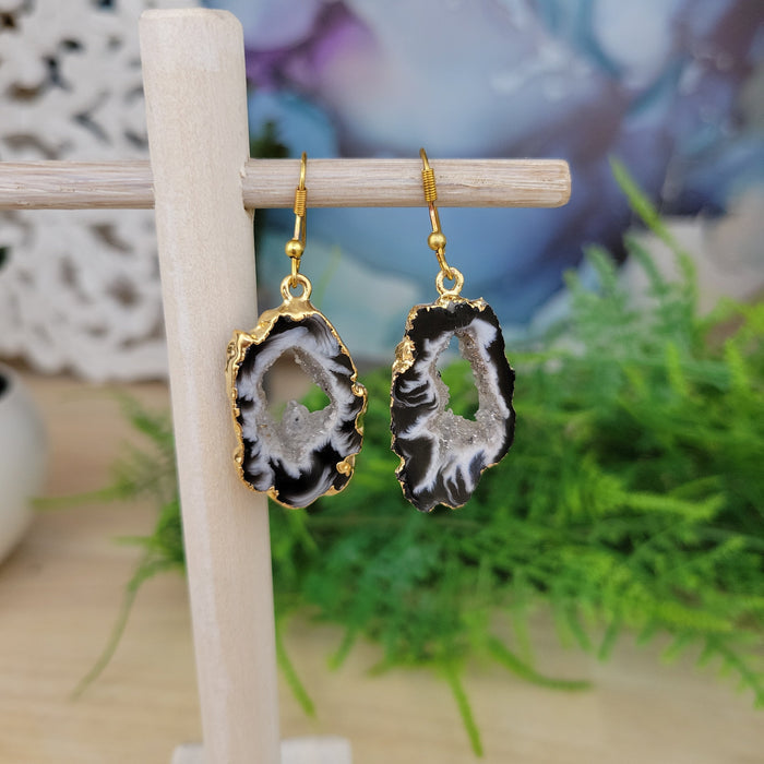 Oco Geode Slice Earrings-Plated and non-plated