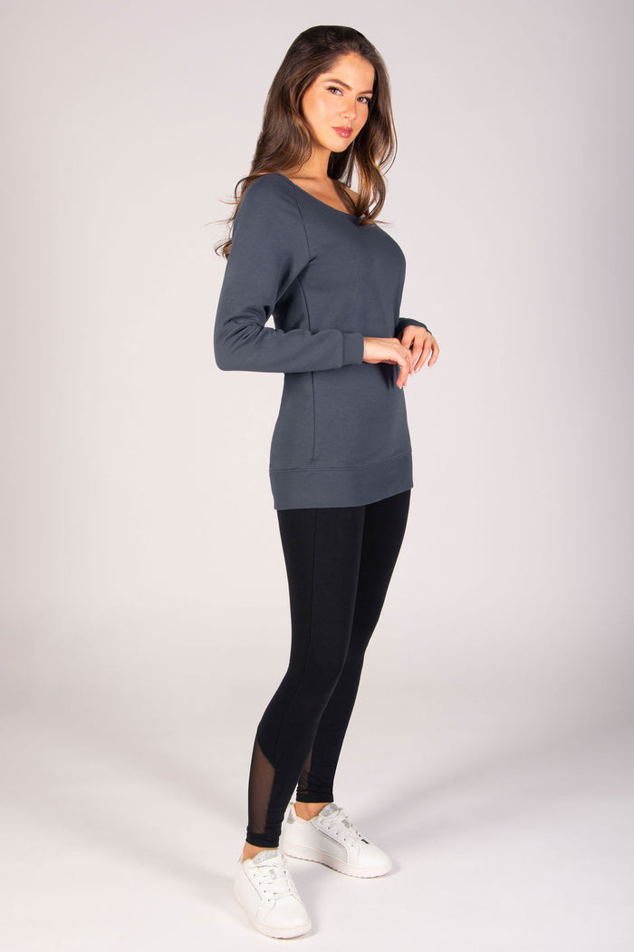 Off Shoulder Longline Sweat Top