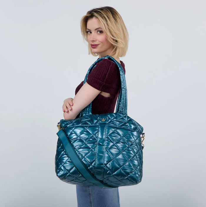Oiver Thomas Wanderlust Tote Teal Metallic Totes in at Wrapsody