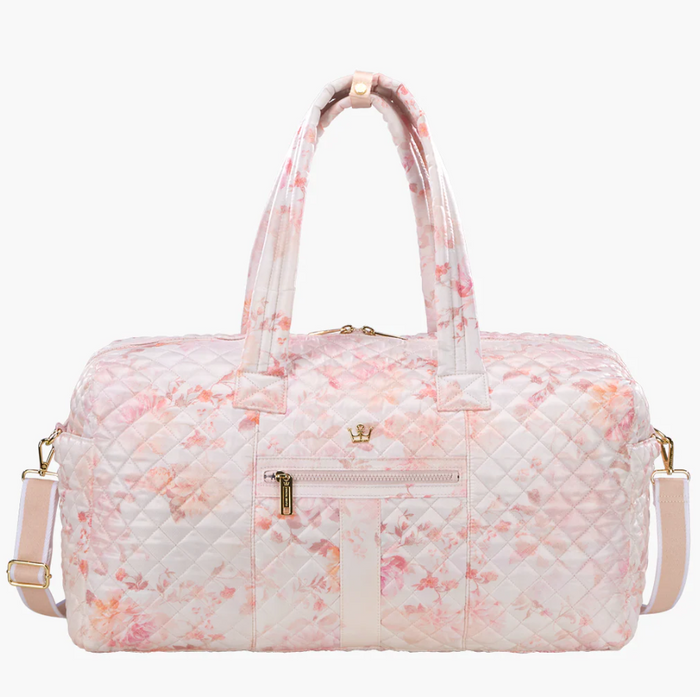 Oliver Thomas 24/7 Weekender Duffle Petal Pink Rose Print Luggage in at Wrapsody