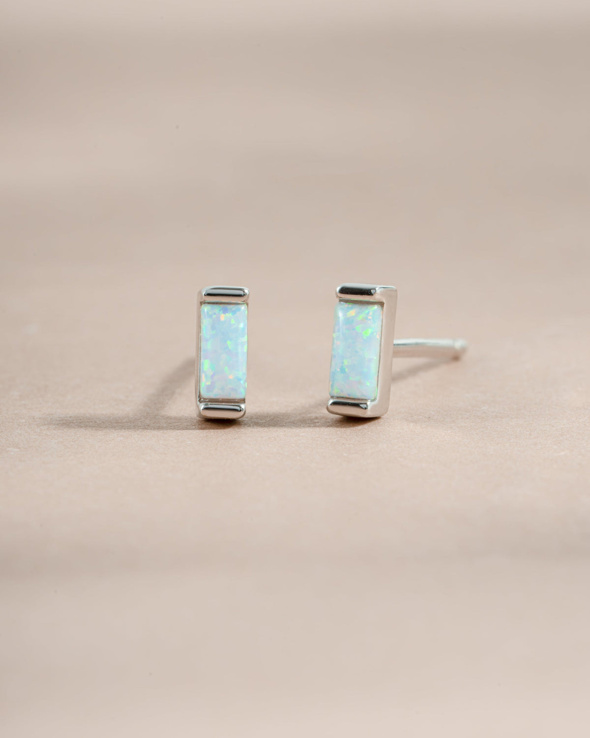 Opal Baguette Stud Earrings