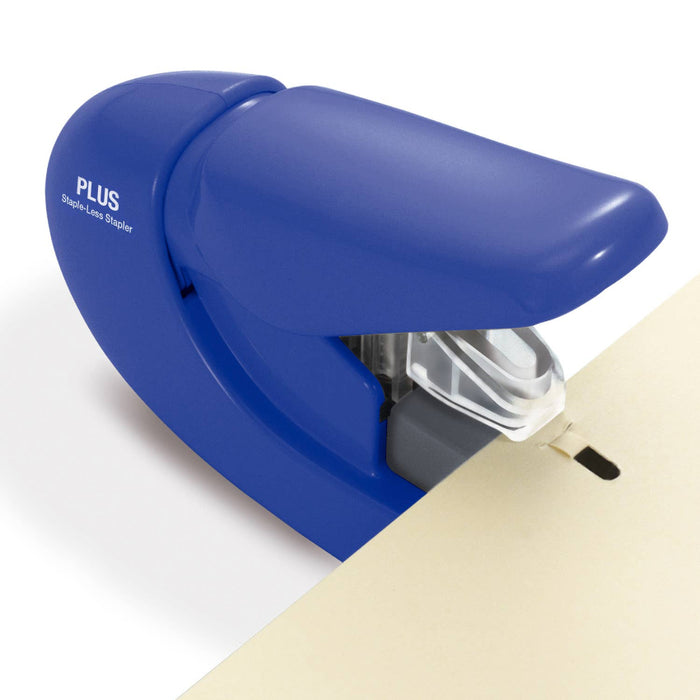 Paper Clinch Staple Free Stapler - Blue
