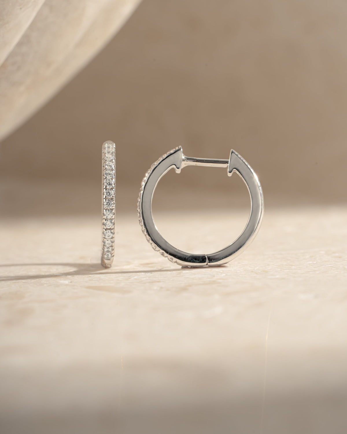 11mm Pavé Huggie Earrings (Two Sizes Available)