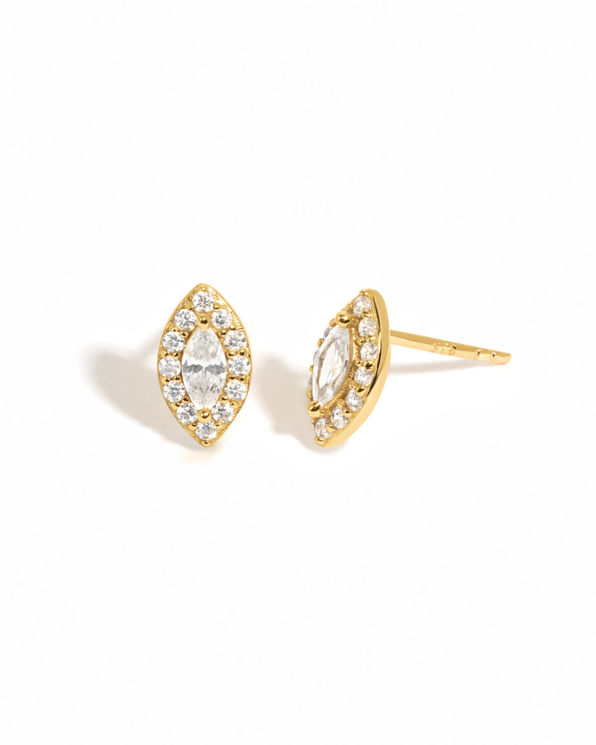 Halo Marquise Studs