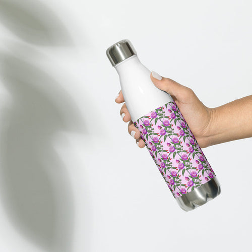 Peonies Stainless Steel Water Bottle