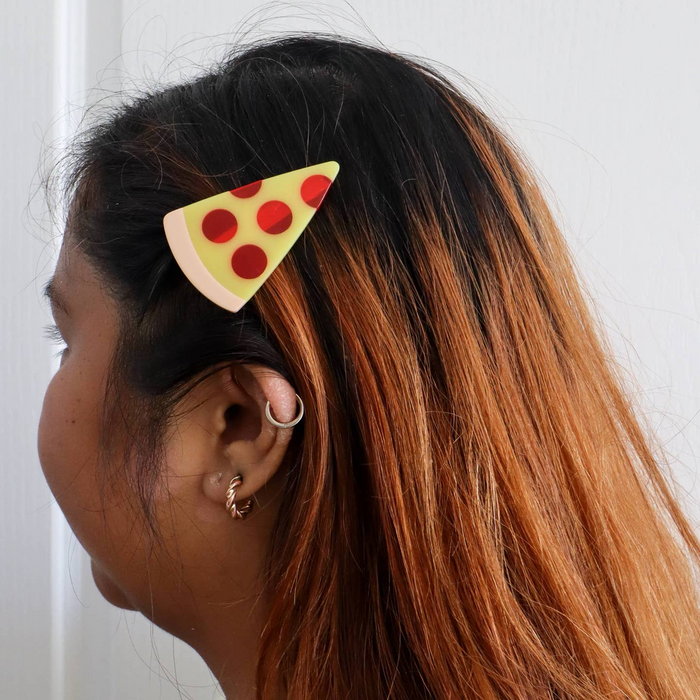 Pizza Alligator Hair Clip Set