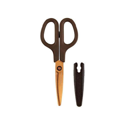 PLUS Curved-Blade Scissors - Brown