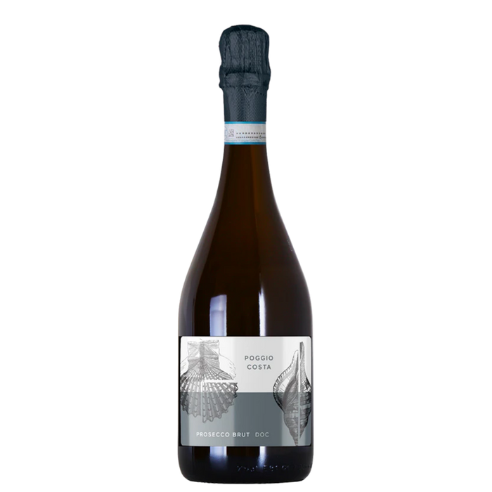 Poggio Costa Prosecco Brut NV bottle with foil-topped neck label