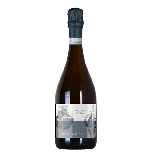 Poggio Costa Prosecco Brut NV bottle with foil-topped neck label