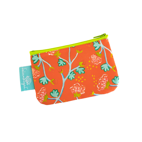 Poppy Peony Waltz Canvas Zip Change Purse