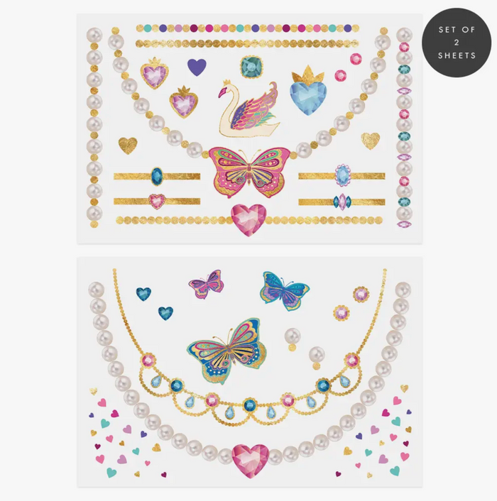 Princess Jewelry Temporary Tattoo Pack