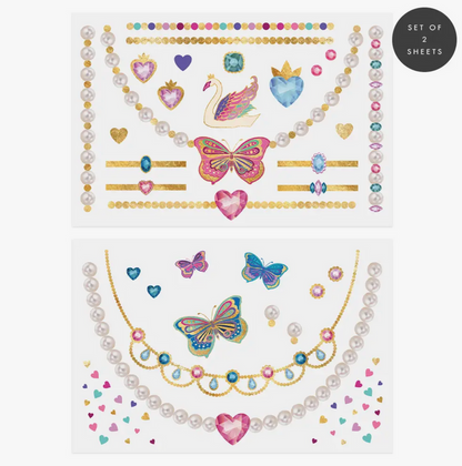Princess Jewelry Temporary Tattoo Pack
