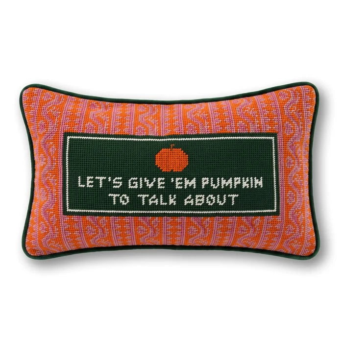 Pumpkin To Talk About Needlepoint Pillow