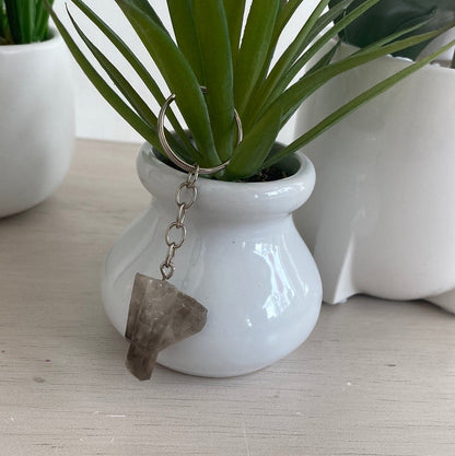 Quartz Point Keychain Clear and Smoky
