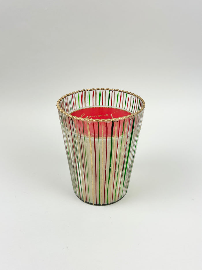 Red/Green Stripe 27.5oz Candle Alpine Still