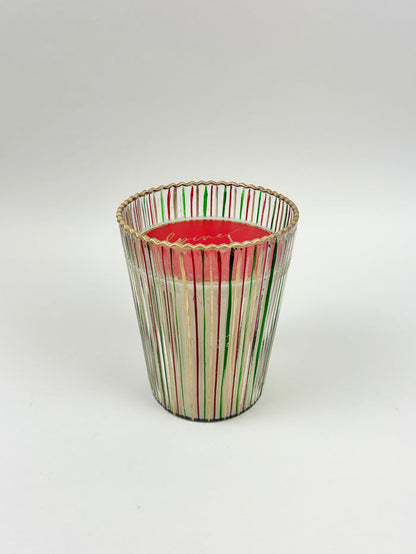 Red/Green Stripe 27.5oz Candle Alpine Still
