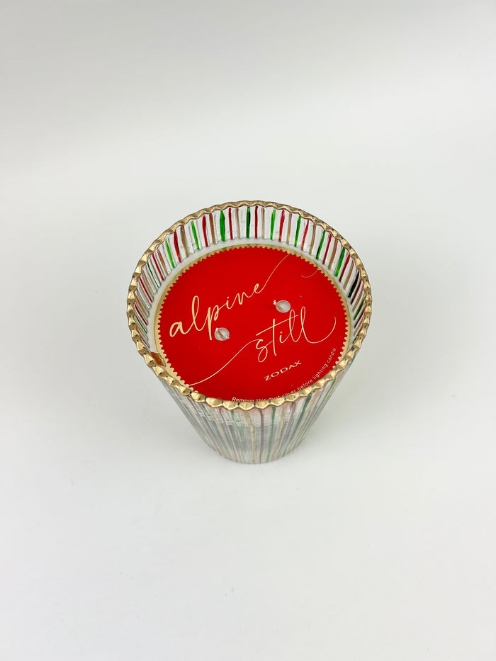 Red/Green Stripe 27.5oz Candle Alpine Still