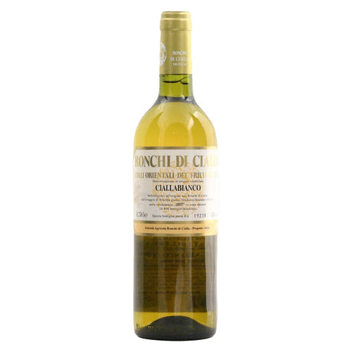 Ronchi di Cialla Ciallabianco 2022 white wine bottle with gold cap