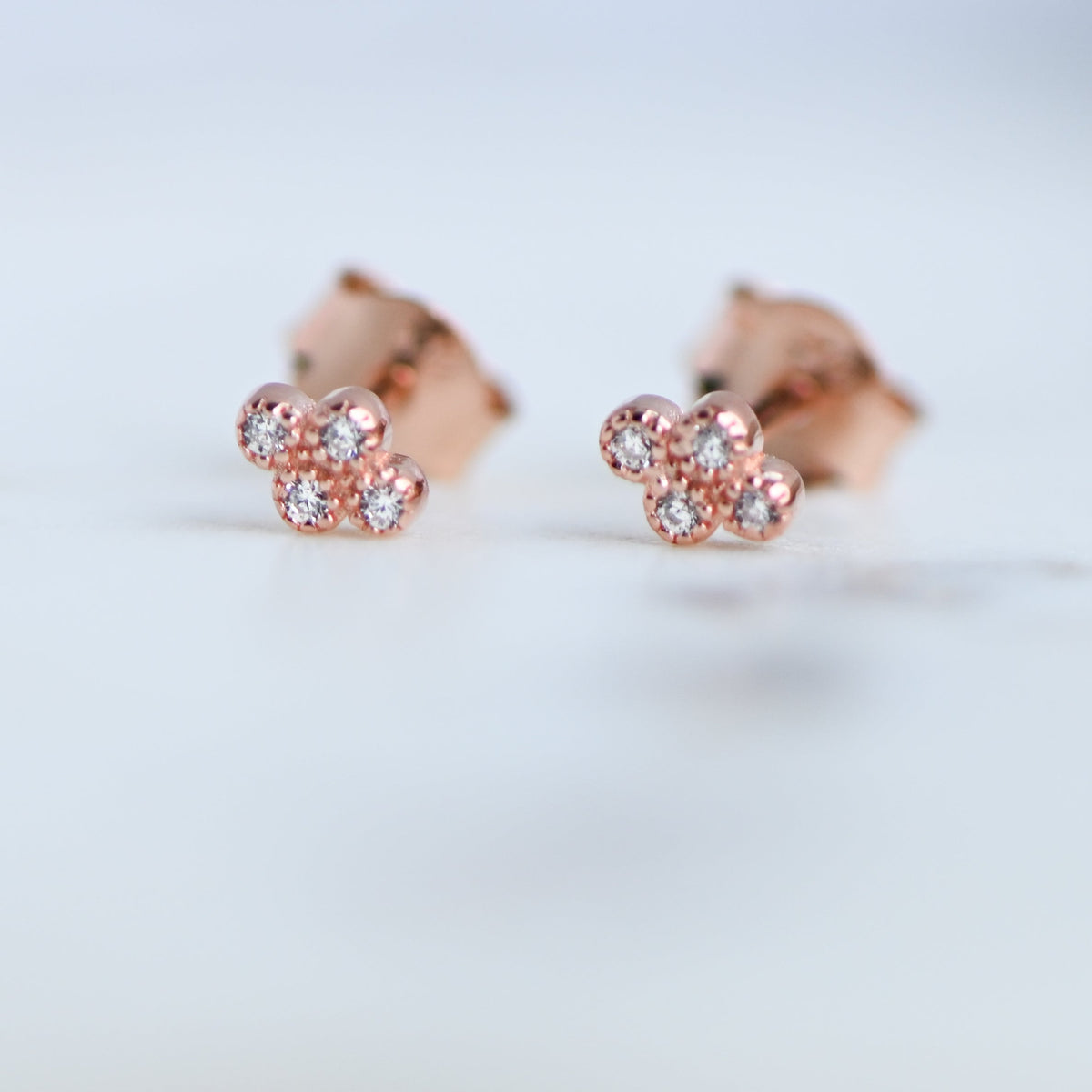 Tiny 4 Stone CZ Studs