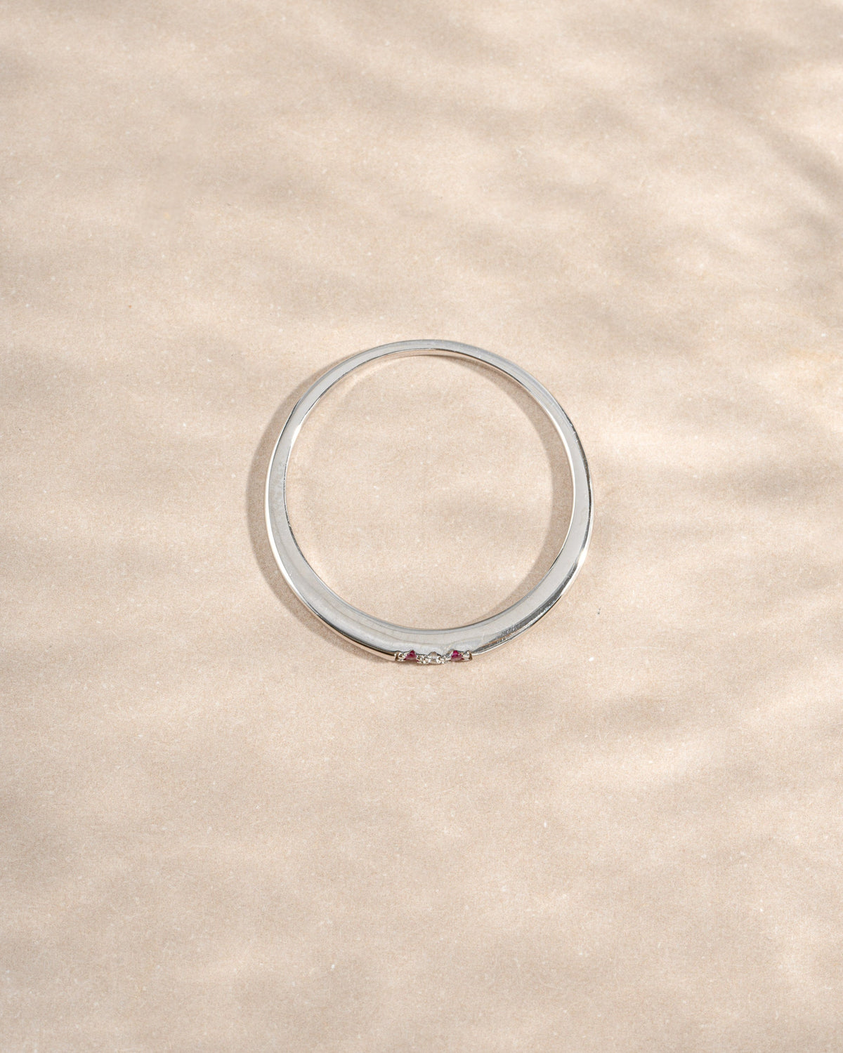 Ruby 3 Stone Diamond Ring