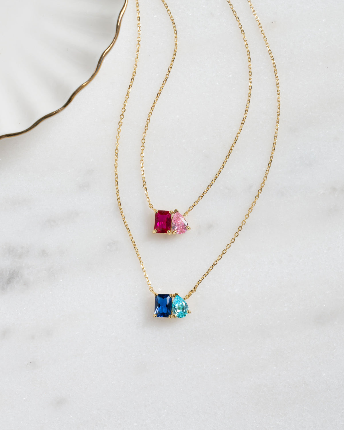 Custom Toi Et Moi Birthstone Necklace