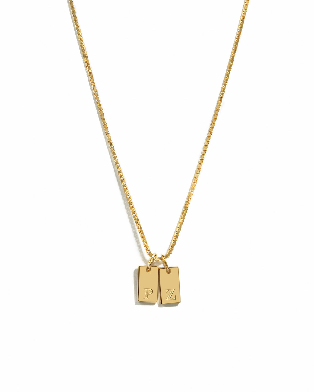 Custom Dainty Initial Tag Necklace