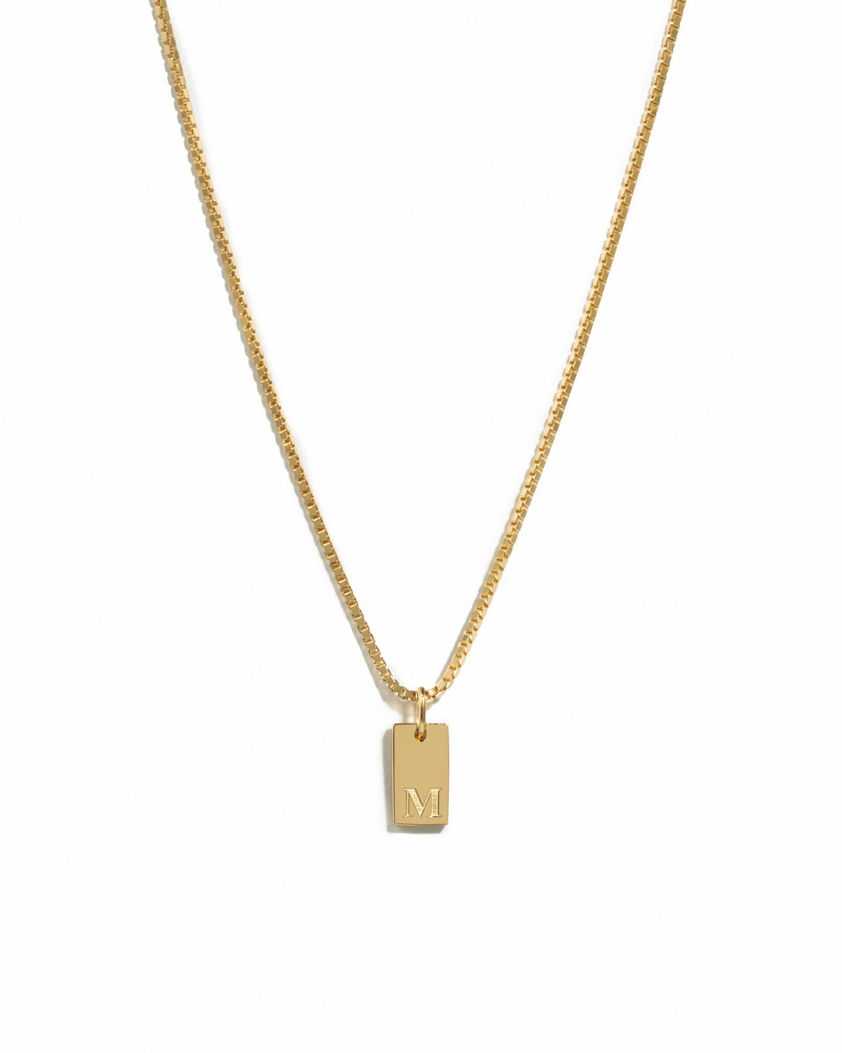 Custom Dainty Initial Tag Necklace