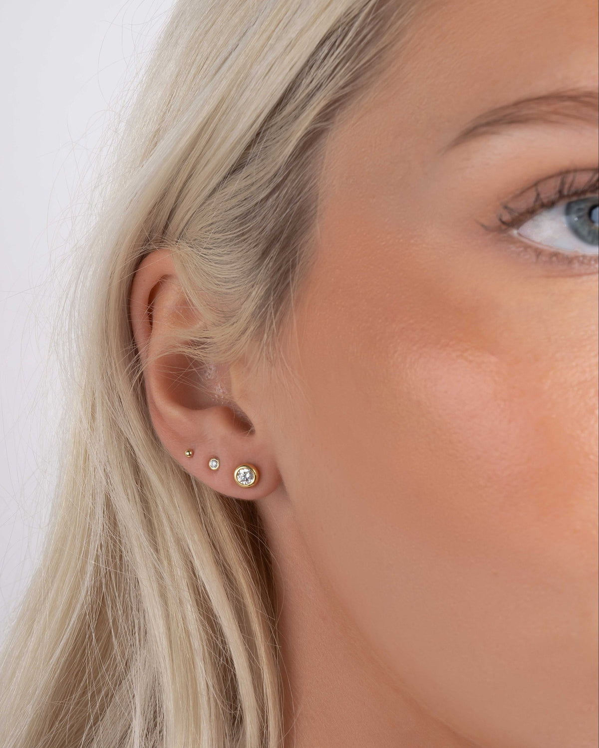 Diamond Bezel Dome Studs