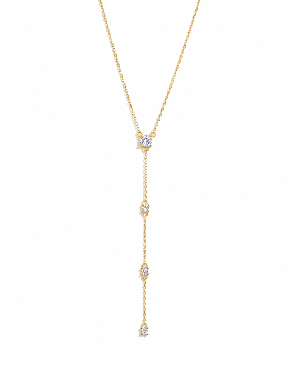 Round Diamond Lariat Necklace