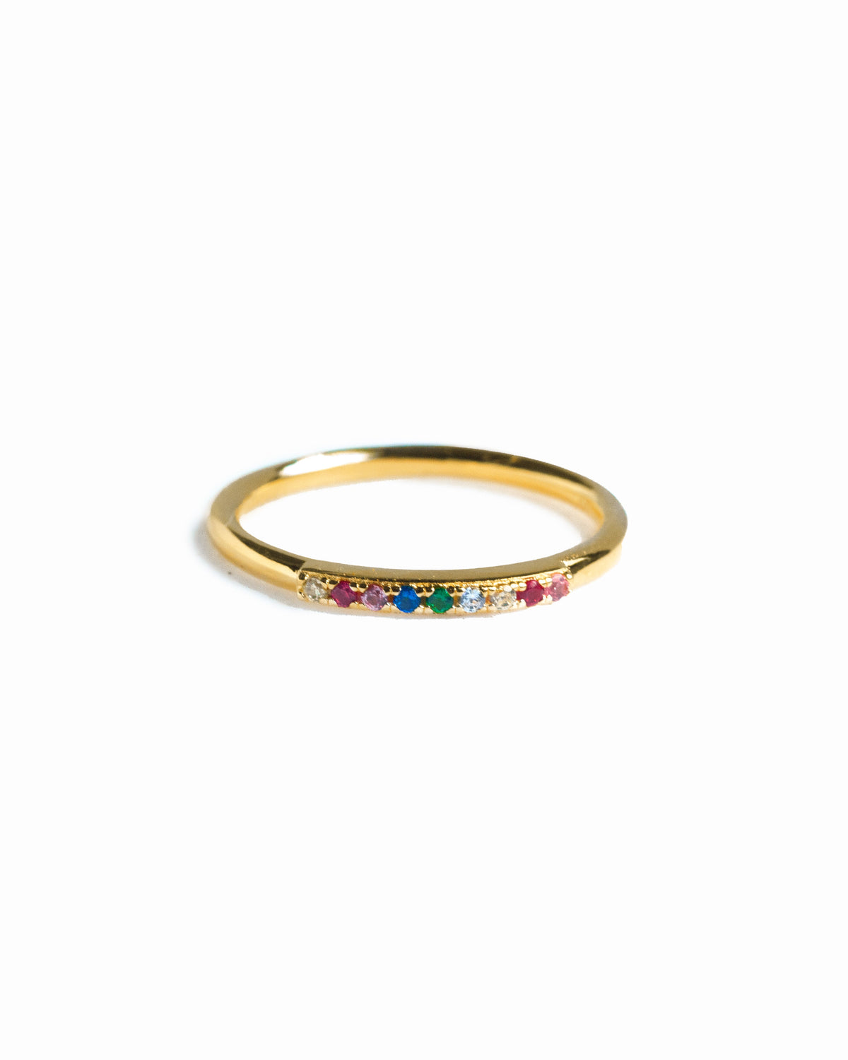 Half Pave Rainbow Ring