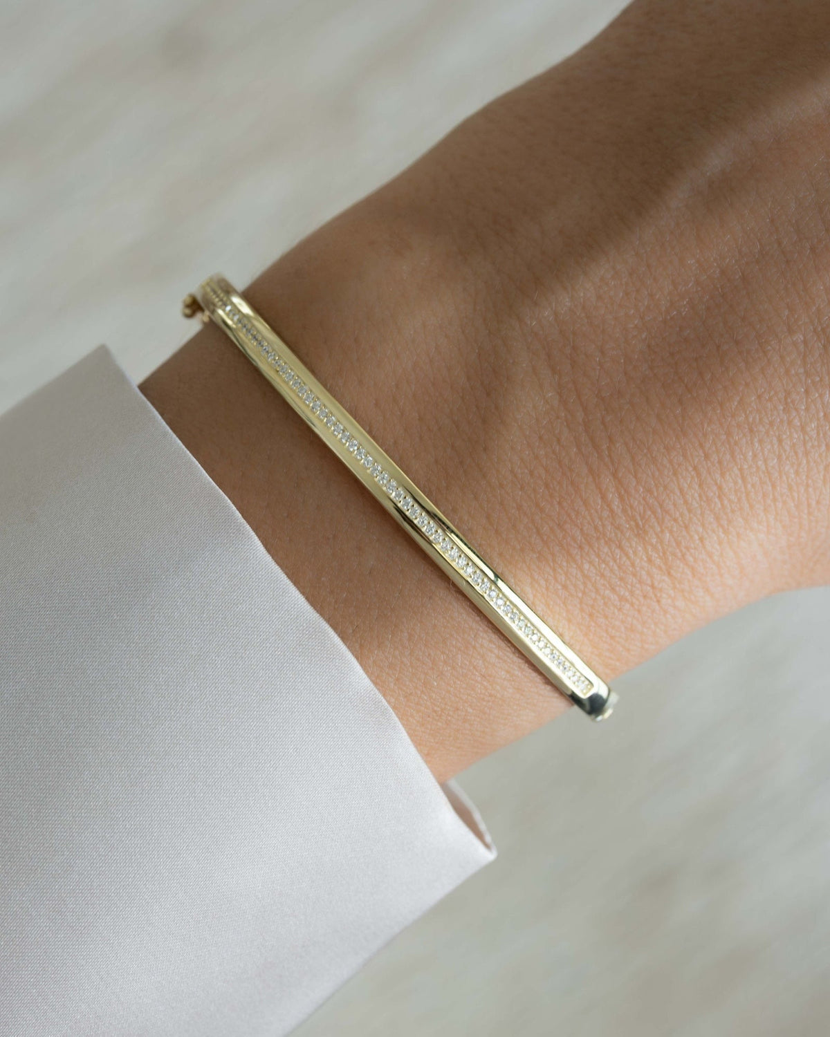 Striped Pavé Diamond Bangle