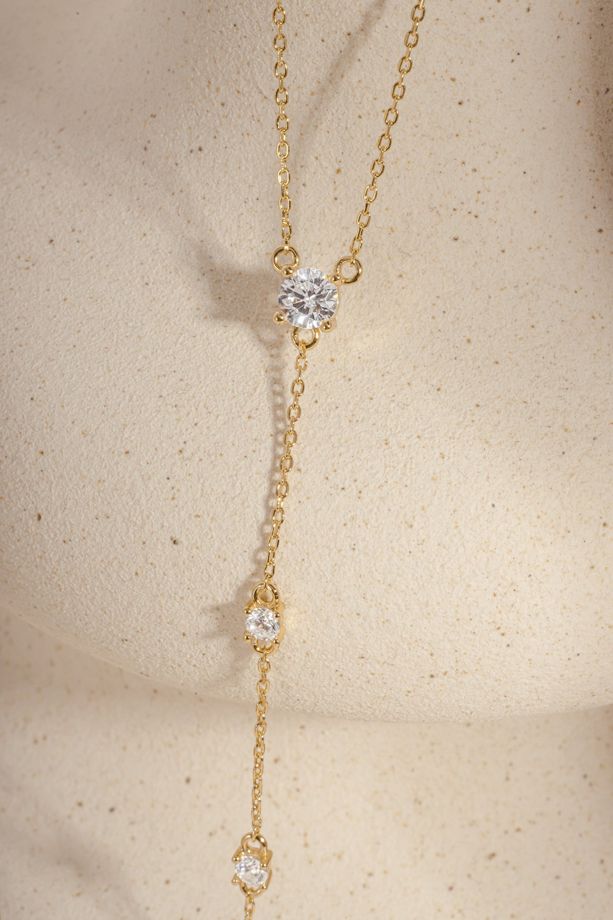 Round Diamond Lariat Necklace