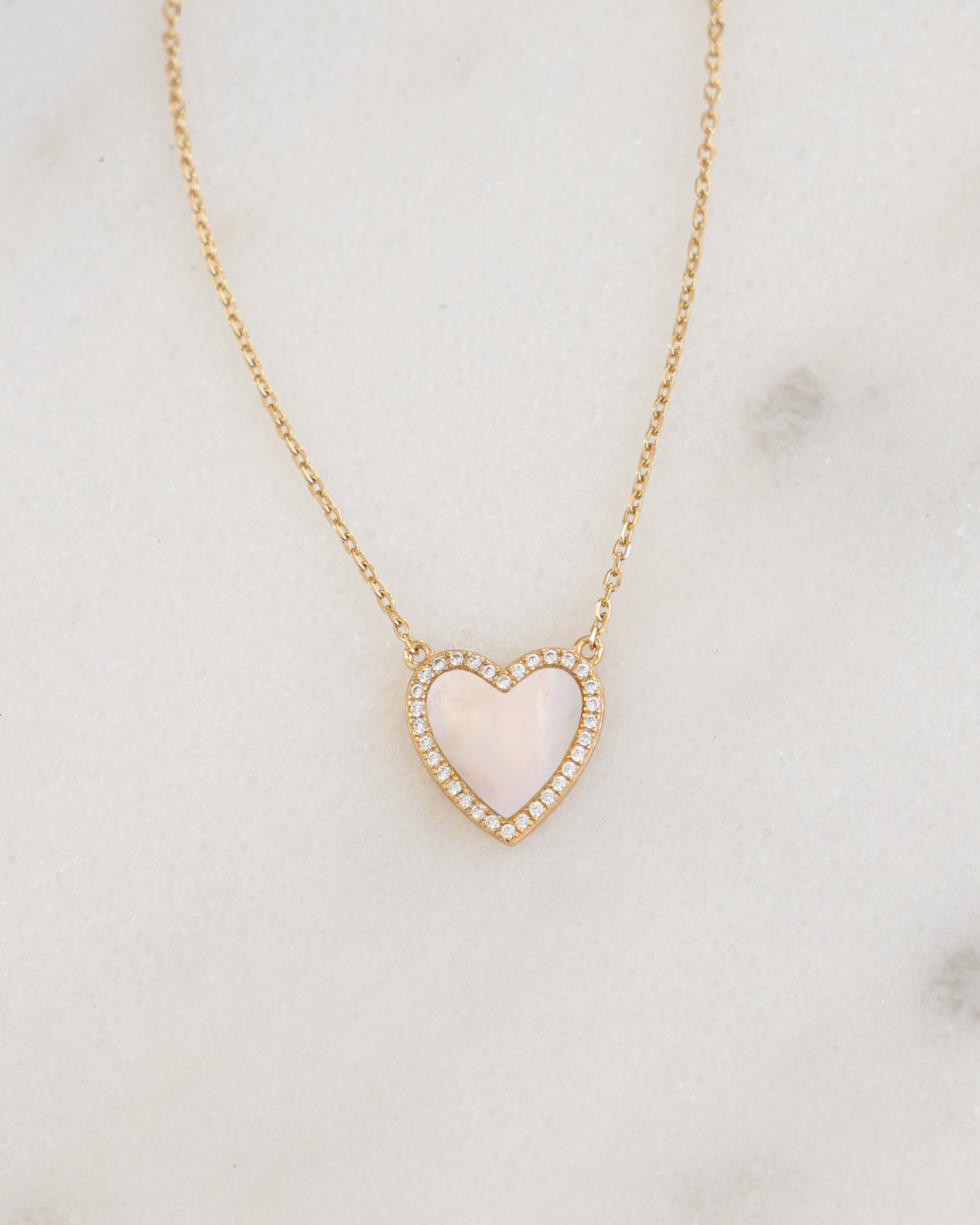 Mother of Pearl Heart Necklace