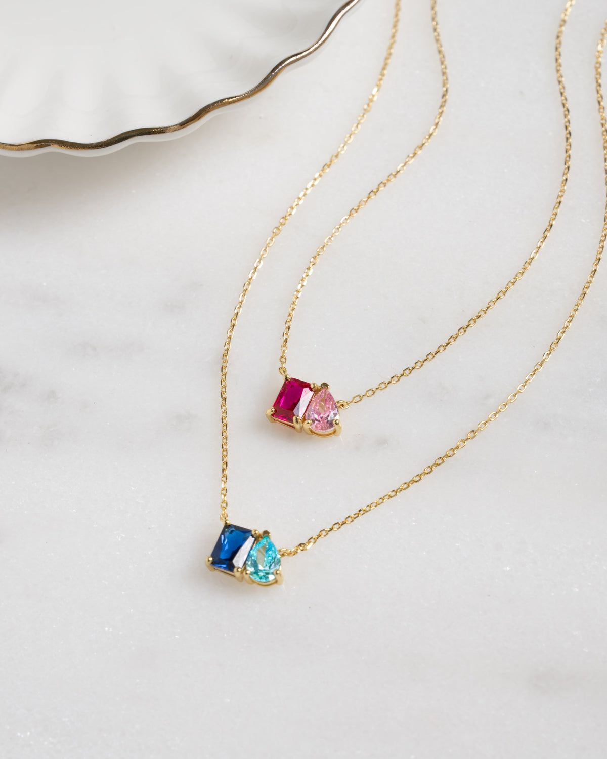 Custom Toi Et Moi Birthstone Necklace