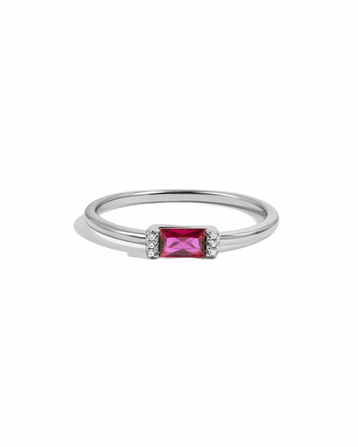 Ruby Simple Baguette Ring