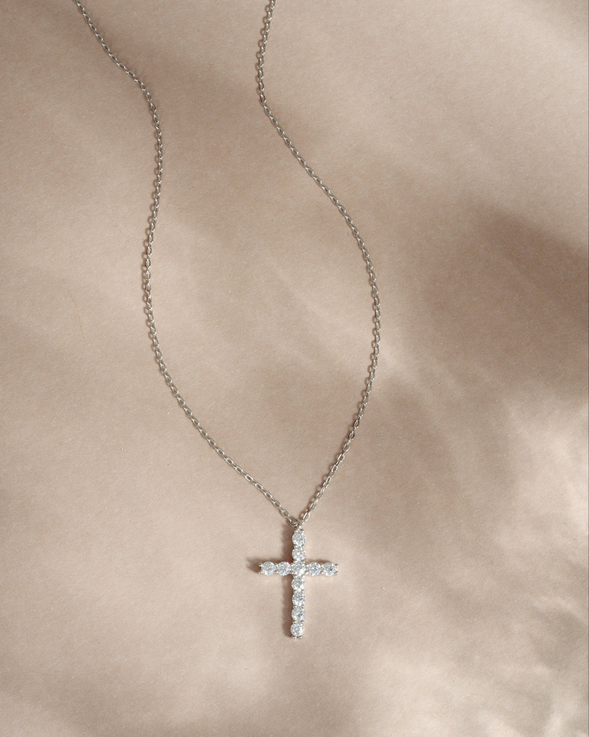 Large Studded Cross Necklace