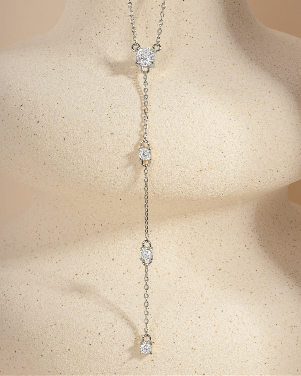 Round Diamond Lariat Necklace