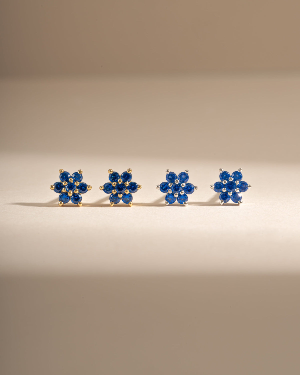 Sapphire Flower Studs